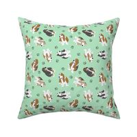 Tiny Basset hounds - green