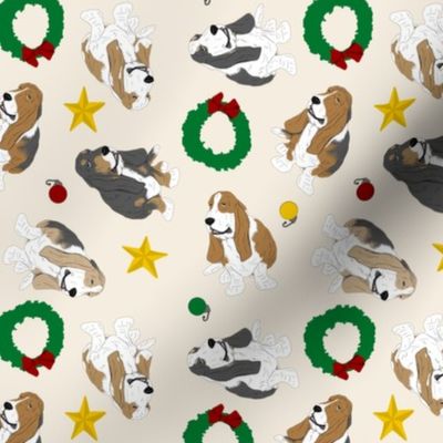 Tiny Basset hounds - Christmas