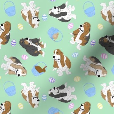 Tiny Basset hounds - Easter