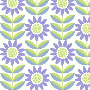 Retro Geometric Flowers - pastel colours