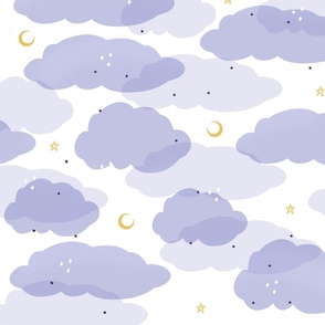 Night Owls clouds coordinate periwinkle large