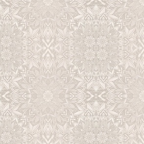 12" Geo Art Deco Mandala - warm beige