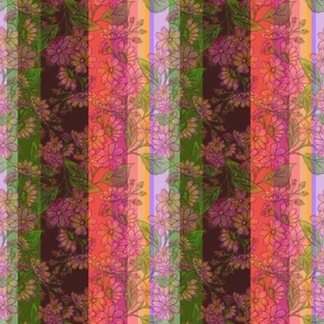 Floral Dreams on Stripes(Medium)