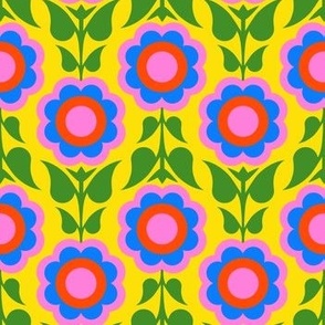 Mid Century Modern Abstract Flowers - Happy + Bright + Colorful