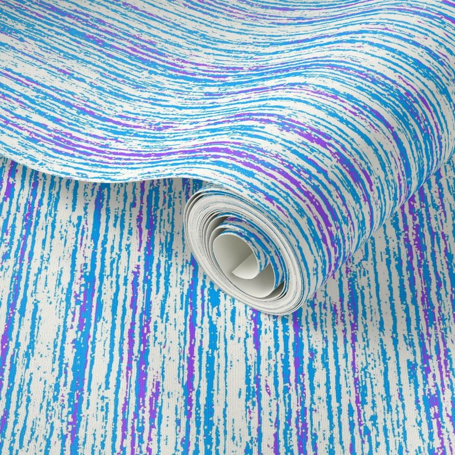 Natural Texture Stripes Blue and White and Violet Purple Cornflower Blue 4CA6FF Natural White FEFDF4 and Salvia Purple 884CFF Fresh Modern Abstract Geometric