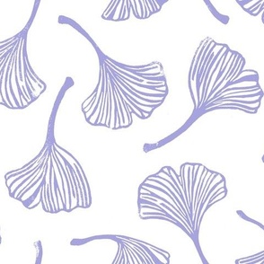 Block Print Ginkgo Leaves Lilac Purple by Angel Gerardo - Large Scale
