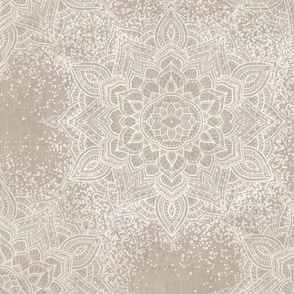 21" Golden boho sparkling mandala - beige linen