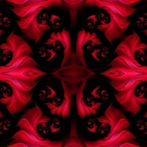 Black and Red Fiery Whirlpools Fractal Abstract