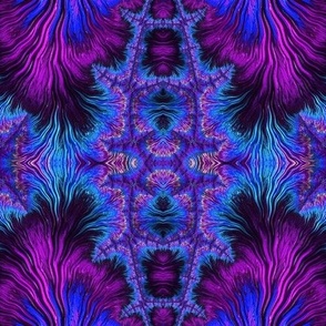 Lupine and Lilac Garden at Midnight Fractal Abstract