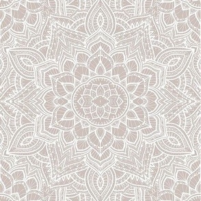 8" Boho geo lace mandala  - neutral beige