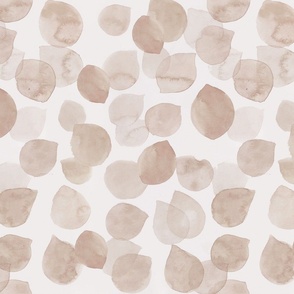 Beige white abstract watercolour dots - Bloomartgallery