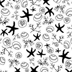 Dancing starfish - medium - black on white - neutral