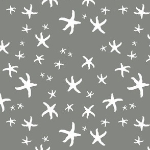 Starfish  Galaxy - small - white on grey -multi-directional