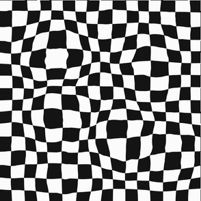 Warped Black and White Checker Pattern
