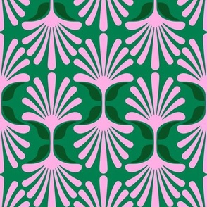 Geometric Daisies - Pink + Green
