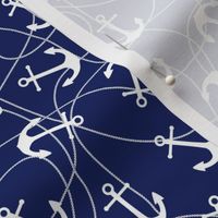 Anchors with Tangled Rope Navy Blue