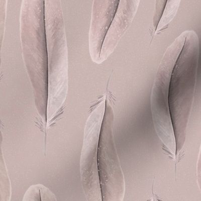 Blush and cream watercolour boho bird feathers