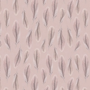 Blush pink boho bird feathers - Bloomartgallery
