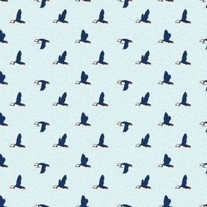 Mini Puffin Sky with Clouds and a Sky Blue Background