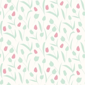 Flower Motifs in green and pink (Small)