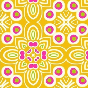 Hannah quatrefoil, bright yellow, 6 inch