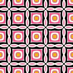 Valarie squares, black & bright pink, 2 inch