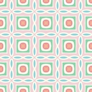 Valarie squares, sf cotton candy pink green pastel, 2 inch