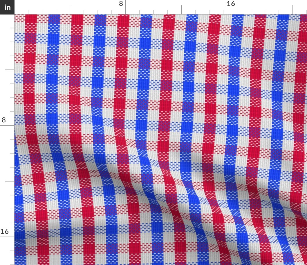 Mock Seersucker in Red White and Blue