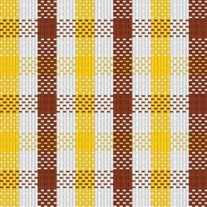 Mock Seersucker in Yellow Brown and White