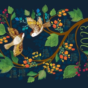 Birdsong 2023 Calendar Tea Towel