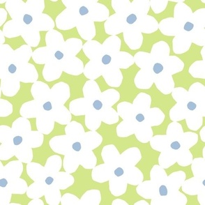 Scandi flowers on pastel green