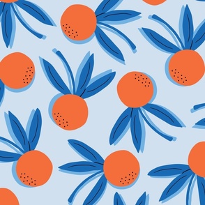 Citrus Pop Floral XLg | Blues + Orange