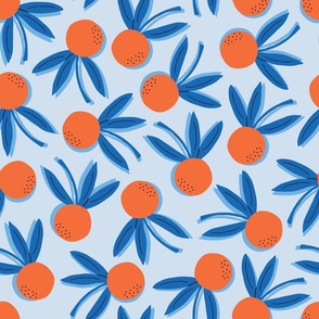 Citrus Pop Floral Lg | Blues + Orange
