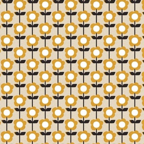 Retro Floral Pearl Yellow Normal