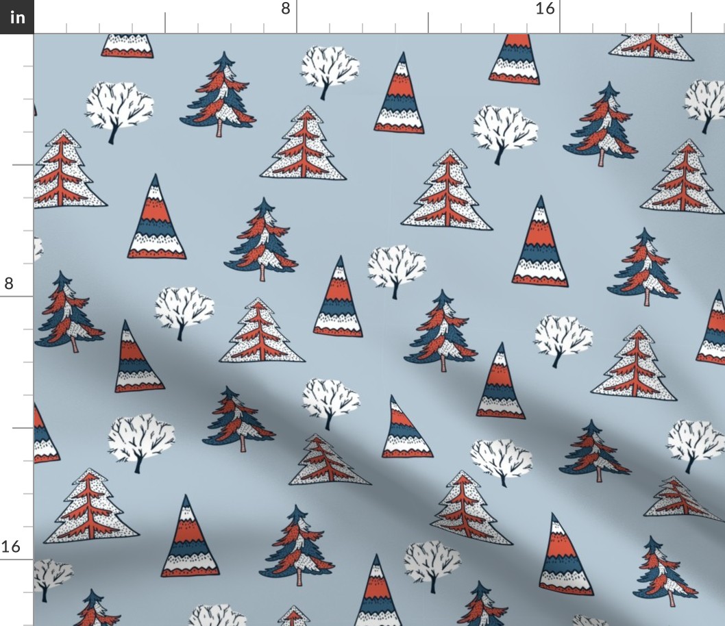 Light blue trees pattern