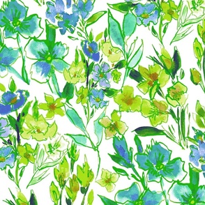 blues and greens floral