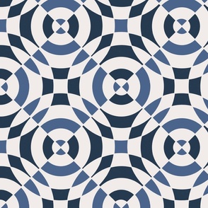 Vintage Geometry: French Blue and Navy