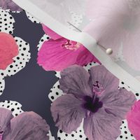 Hibiscus and polka-dots - Magenta
