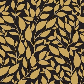 golden yellow leaves on black | minimalistic elegance