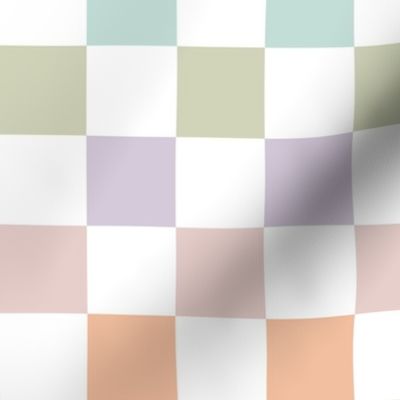 checkerboard: pastel yellow, spring’s coral, aloe wash, opal blue, pastel pink, pastel purple