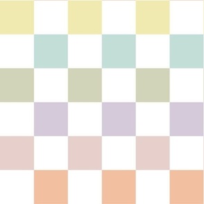 checkerboard: pastel yellow, spring’s coral, aloe wash, opal blue, pastel pink, pastel purple
