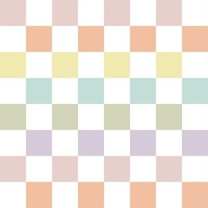 small checkerboard: pastel yellow, spring’s coral, aloe wash, opal blue, pastel pink, pastel purple