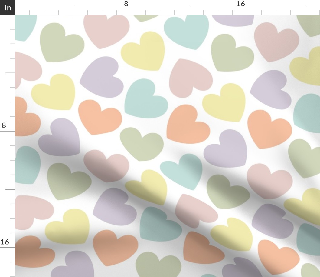 hearts: pastel yellow, spring’s coral, aloe wash, opal blue, pastel pink, pastel purple