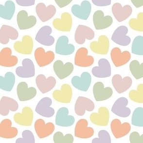 small hearts: pastel yellow, spring’s coral, aloe wash, opal blue, pastel pink, pastel purple