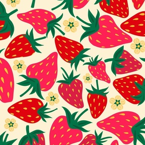 Wild Strawberries on Cream- Large