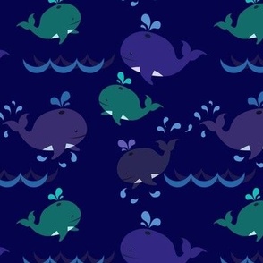 Whimsical Whales Nautical Pattern
