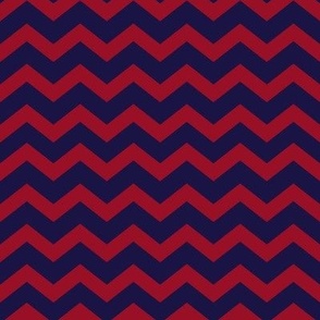 Nautical Red and Navy Blue Chevron 