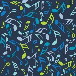 Music Notes Petal Solids Cool Navy