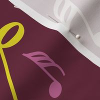Large Music Notes Petal Solids Wine