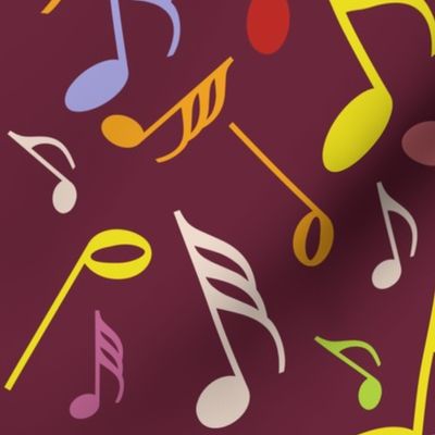 Large Music Notes Petal Solids Wine